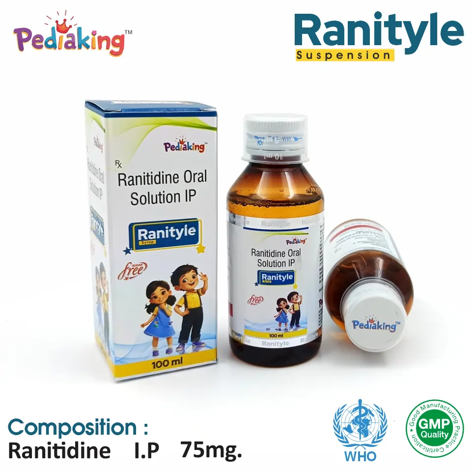 Ranitidine 75mg/5ml suspension best price for pharma franchise